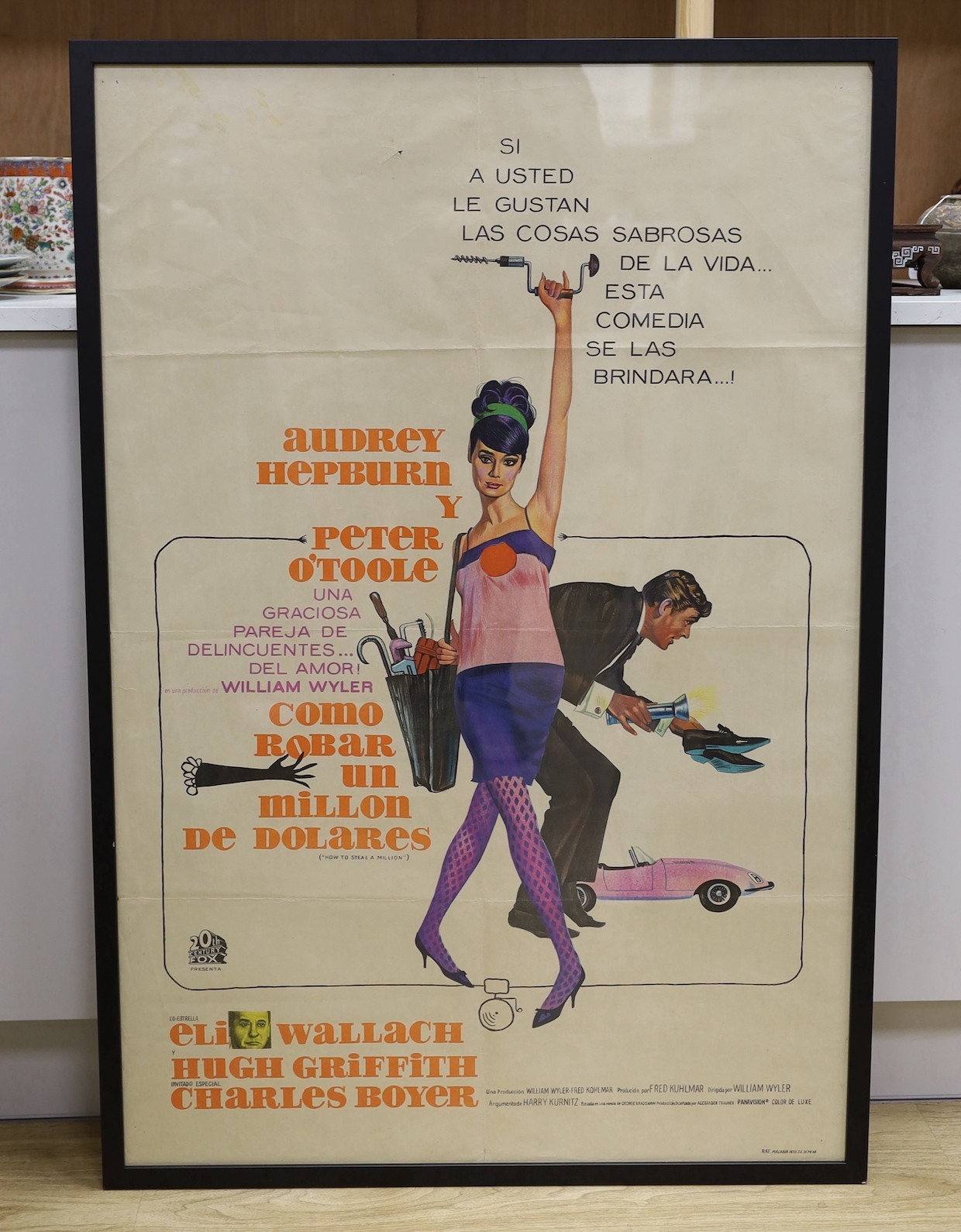 Audrey Hepburn and Peter O'Toole - Argentinian one sheet film poster 'How to Steal a Million'-1966